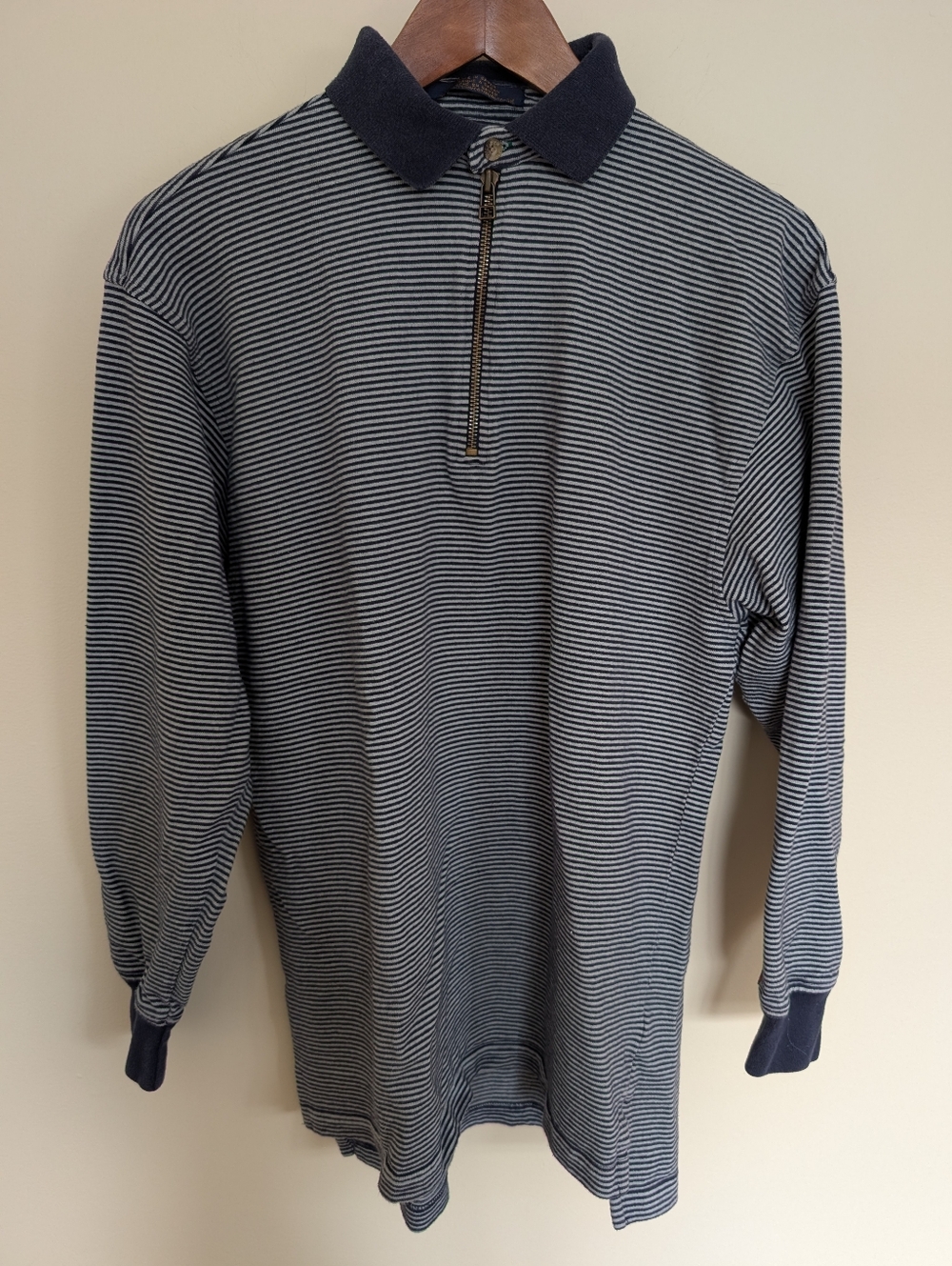 Tommy Hilfiger Golf Vintage Long Sleeve Striped Polo Shirt Small
